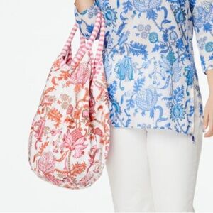 Roberta Roller Rabbit Floral Pink and Orange Amanda Bondi Tote